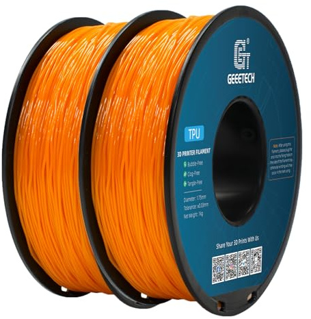 GEEETECH TPU Filament Orange, 2x1kg Spule für 3d Drucker