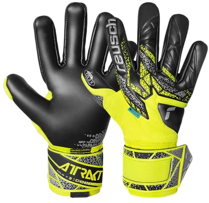 Reusch Profi Torwarthandschuhe Herren Erwachsene | besonders starker Grip | enge Passform & hohe Stabilität, atmungsaktiv, für Training & Spiel, Kunstrasen & Naturrasen, Größe 7,5-11, Attrakt Gold X NC