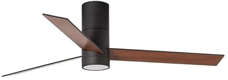 ventyly / HYBRID/Ventilador de techo negro con luz y palas reversibles negro-nogal Ø120 cm/Ultra Silencioso, bajo consumo, 6 Velocidades, Mando, Verano-Invierno, temporizador, luz LED regulable