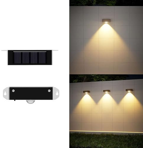 Solar Fence Lights Outdoor Garden, Solar Wall Lights Outdoor Waterproof,Bright Solar Powered Garden Fence Lights for Outside Deck Patio Decking Gate Yard Decoration (1LED Warm)