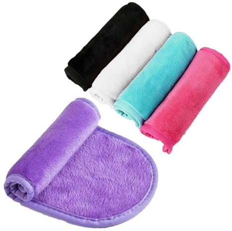 5 Pack Colourful Make Up Remover Cloth,Reusable Microfibre Face Cloth,Flannel Face Cloth Face Wipes Soft Facial Cleaning Wipes for Sensitive Skin and Beauty Routine Make Up Removing