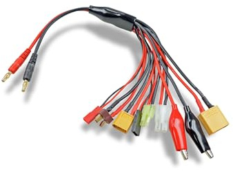 Carson 500906306 Multi-Ladekabel 8 in 1, 4mm Bananenstecker - RC Zubehör, Modellbauzubehör, Zubehör für ferngesteuerte Modelle, RC Ladekabel