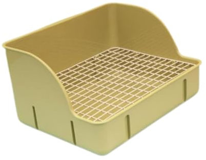 F Fityle Bac à Litière Lapin en PP avec Grille Métallique Amovible, Boîte à Litière de Toilettes en Cage, Plaquette de Lit Anti-Éclaboussures pour Petits Animaux, Cochon d'Inde, Lapin, Furet, Vert