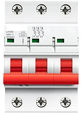 IBOWZ Disjoncteur, Disjoncteur triphasé MCB 6a 10a 16a 20a 25a 32a 40a 50a 63a 220V Mini disjoncteur Courbe C