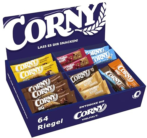 Corny Mix Box | Thekendisplay für Büro & Empfang | 64 Riegel | 8 Sorten