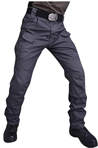 TOFOTL Stretch Arbeitshose Herren Übergrößen Elegant Stretchhose Slim Fit Stoffhose Elegante Vintage Mehrfach-Taschen MTB Trousers Herren Winter Bottoms Baggy Breite Arbeitshose mit Kniepolster S