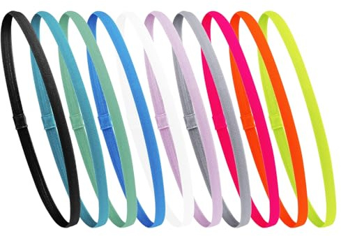 Sport Haarband 10 Stück,Haarband Jungs Elastische Antirutsch Stirnbänder