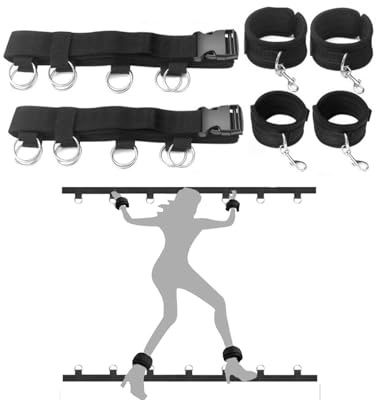 BDSM Bondage Set Bett Fesseln mit Handschellen，Bondage-Set Bett Fesseln Sex-Spielzeug für Paare，BDSM Bondage set Bettfesseln - Sex Spielzeug mit Seil，Extrem stabiles Fesselset mit Bettfesseln，Anfänger