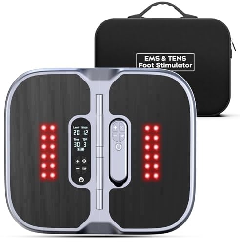 Creliver EMS Fußmassagegerät für Durchblutung & Neuropathie – Elektrischer Durchblutungs-Stimulator für Beine & Füße, TENS Gerät mit 8 Elektroden-Pads, Schmerzlinderung für Knie & Beine