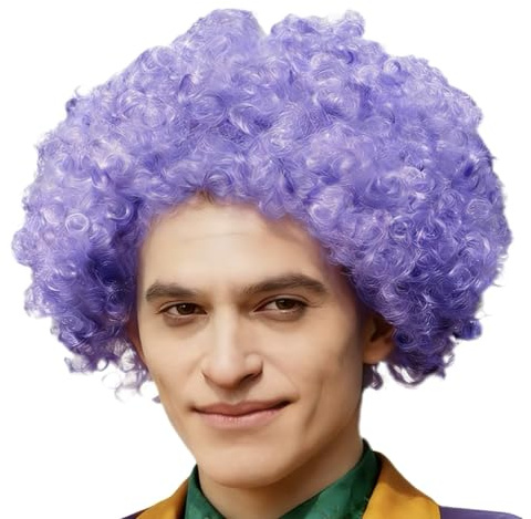 Generisch Clown Perücke,Afro Perücken,Faschingsperücken Lustige,80er Jahre Wig,Locken Karnevalsperücken,Fasching Lockenperücke Frauen,Disco Outfit,Pantomime Kostüm,Herren,Karneval