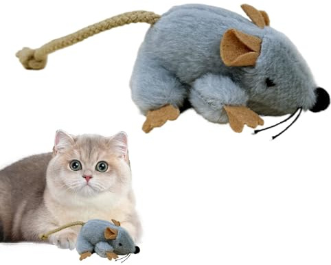 Plush Mice - Cat Catnip Toys, Interactive Moving Tail Game, Cat Chew Toys with Plush Micee, plushh caatt mice toyys, Ccatt Toyys for Pet Kitten, Home, Indoor, Outdoor, Birthday, Ground Daily