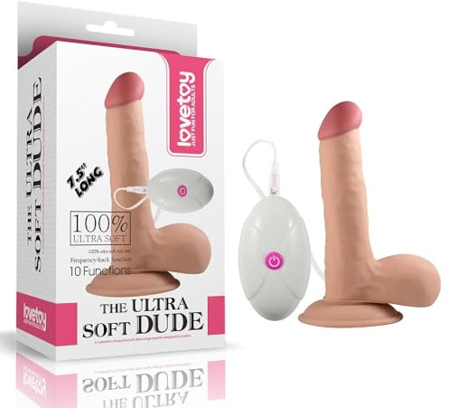 Lovetoy The Ultra Soft Dude Vibrating 7,5 Realistischer Vibrator, Nude, Ø 3.5x17 cm