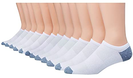 Hanes mens X-temp Lightweight No Show Socks, 12-pair Pack Casual Sock, White, 6 12 US