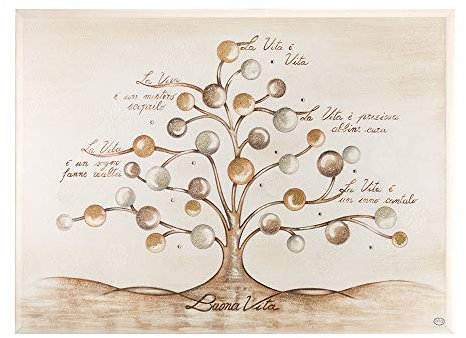 Quadro Albero Buona Vita Frasi Madre Teresa Argento Misura 24X17 Regalo Matrimonio Acca QD.78