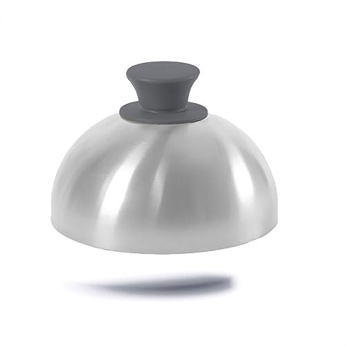 Gastronette Burger Cloche Burgerhaube Haube für Hamburger Cheeseburger Steak Abdeckhaube Grillen Käse Schmelzen Edelstahl Plancha Glocke Grill professionelle Metall-Abdeckhaube mit Silikon-Griff