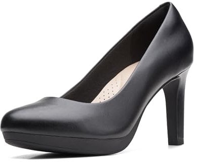 Clarks Women's Ambyr Joy Pump, Black Leather, 4.5 UK