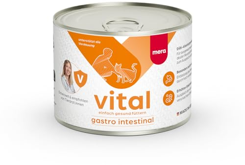 MERAVITAL Gastro Intestinal Katzenfutter nass (6x200g) für Katzen bei Verdauungsstörungen mit hochwertigen Zutaten für ausgewachsene Katzen