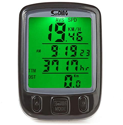 Wired Bicycle Computer Multifunction LCD Display Bike Speedometer Bicycle Odometer Pedometer Stopwatch for Turbo Trainer Bicycle