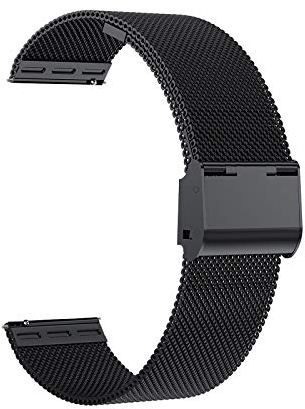 Jonurphy Uhrenarmbänder, 16 mm 18 mm 20 mm 22 mm Ersatz-Edelstahl-Metallgitterband, Schnellverschluss-Uhrenarmband-Metallschraube, intelligente Uhrenarmbänder für Männer Frauen. (20mm, black)