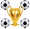 18'' Football Balloons and 32'' Large Trophy Balloons Set, Soccer Foil Balloons Champion Trophy Balloon Football Party Decorations Football Match for Kids Boys Fans Birthday balloons Supplies