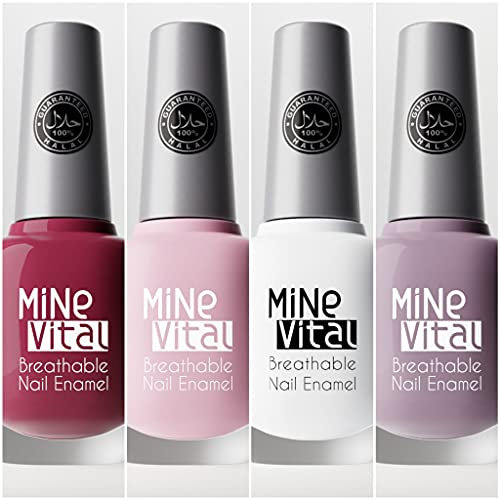 Halal Nail Polish Set Of 4. Pearly, Mauve Dust, Baby Pink, Pinkerbell