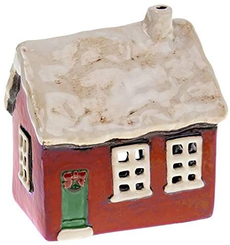 Village Pottery Cottage Tealight - Christmas Tealight Holder - Hand Finished - Boxed