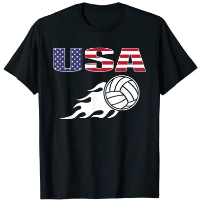 Amerika Volleyball Fans Trikot - USA Flagge Sport Vball Liebhaber T-Shirt