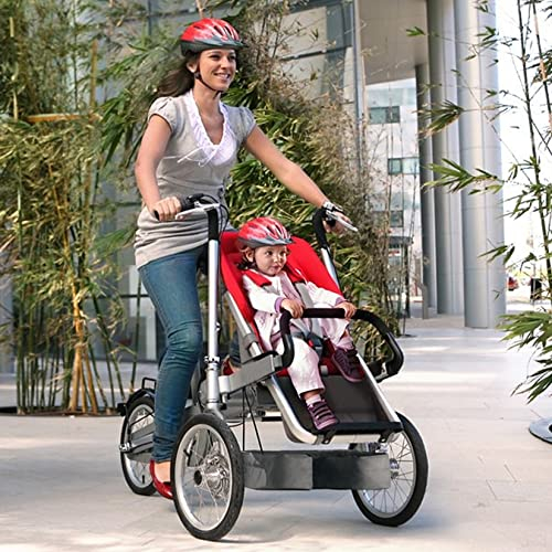 AIBOTY Kinderwagen, der auch als Fahrrad/Dreirad dient, Unisex-3-Gang-Fahrrad mit Kinderautositz, Mutter- und Babyfahrrad, Eltern-Kind-Fahrrad, ideal zum Einkaufen, Reisen,Rot