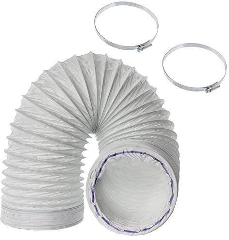 SPARES2GO Vent Hose Extension Pipe Compatible with Delonghi Air Conditioner Conditioning (3m 5) + Clips