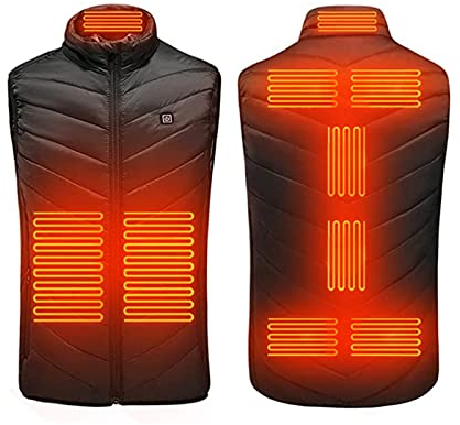 Battnot Beheizbare Weste Herren Damen Beheizbare Jacke, Heizweste ärmellos Jacke mit Heizung, Wärmeweste USB Elektrisch Heated Vest Winter Wärmende Gilet USB Elektrische Heizweste Steppjacke
