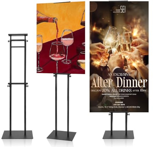 AceShow Support d'affiche pour présentoir, support de panneau sur pied, support de bannière robuste avec hauteur de base jusqu'à 190,5 cm, double face pour panneau et panneau en mousse (190,5 cm)