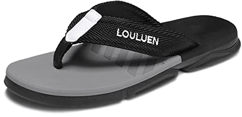 CELANDA Flip-On Zehentrenner Herren Flip Flops Badelatschen Strandschuhe Duschlatschen Freizeit Zehenstegpantolette Beach Sandalen,B Grau Gr.43