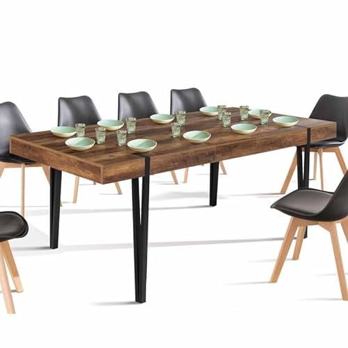 IDMarket Austria Esstisch ausziehbar rechteckig schwarz 6-10 Personen