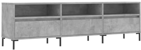vidaXL Meuble TV, Armoire de Télévision avec 6 Compartiments, Meuble Télé avec Pieds Salon Salle de Séjour, Gris Béton Bois d'Ingénierie