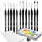Funto Miniature Paint Brush Set, Wet Palette and Mini Ring Palette, 12 Detail Paint Brushes Set for Miniature Models Warhammer 40k, Artcraft Kits, Watercolour, Acrylic