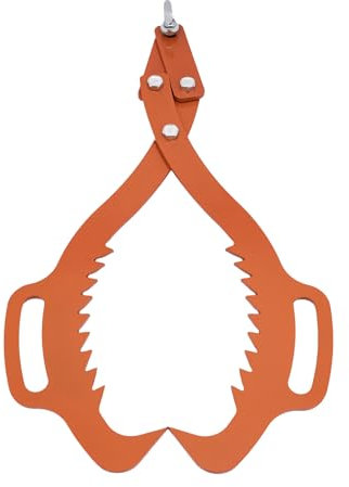 Pinza forestale per tronchi, forza di trazione, 1000 kg, pinza a mano fino a 720 mm, supporto in legno per legno (arancione)