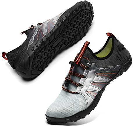 Herren Damen Badeschuhe Strandschuhe Wasserschuhe Schwimmschuhe Aquaschuhe Sommer Surfschuhe Barfußschuhe Schnelltrocknend(Schwarz,39 EU)