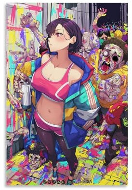 Zom 100 Mikazuk Zombie-Poster, Wandkunst-Poster, Geschenk für Freunde, Schlafzimmer, Wohnzimmer, Dekoration, modernes ästhetisches Poster, dekorative Malerei, Leinwand, Wandposter und Kunstdruck,