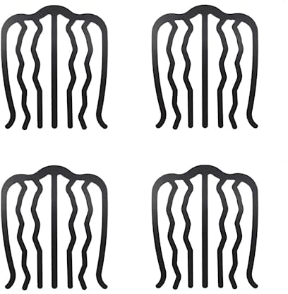 HawZeerLy 4-Piece U-Shape Hair Comb Set - Side Comb, Meatball Hair Styling Tool Accessories for Women & Girls