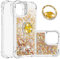 IMIRST Phone Case Compatible with iPhone 13 Pro (6.1'') Bling Liquid Glitter Diamond Ring Shell Shockproof Airbag Protective Cover Bumper Case for Apple iPhone 13 Pro. YBK Love Gold