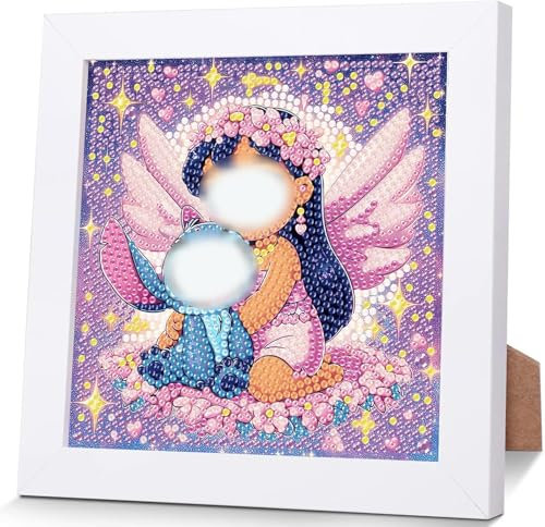 RXSPOYLY Diamond Painting Enfant avec Cadre, Kit DIY 5D, Peinture Diamant, Décoration Artistique pour la Maison pour Enfants de 4 à 12 Ans (B)