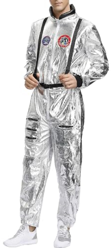 2024 Unisex Astronauten Kostüm aus The Wandering Earth perfekt für Halloween & Bühnenaufführung Deku Cosplay Kostüm Schuhe, silber, Medium