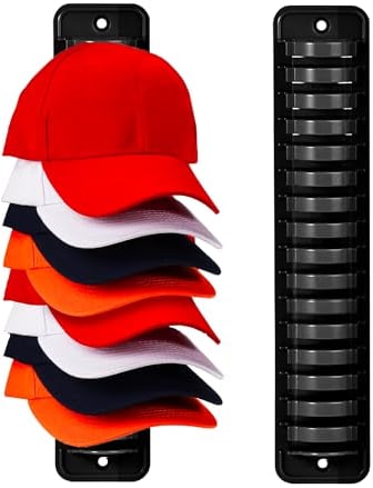 xtemtoamz Cap Halterung Wand, Selbstklebende Huthalter, Cap Aufhänger, Hutständer Kappenhalter, Cap Halter für Wandmontage Caps, Cap Aufbewahrung Kann Gespeichert 16 Hüte Aufbewahren, Schwarz