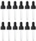 PATIKIL Glass Eye Dropper Caps, 12 Pcs Plastic Glass Dropper Closure Top for 15ml(1/2oz) Essential Oils Bottle, Perfume, Lab Experiments, Black