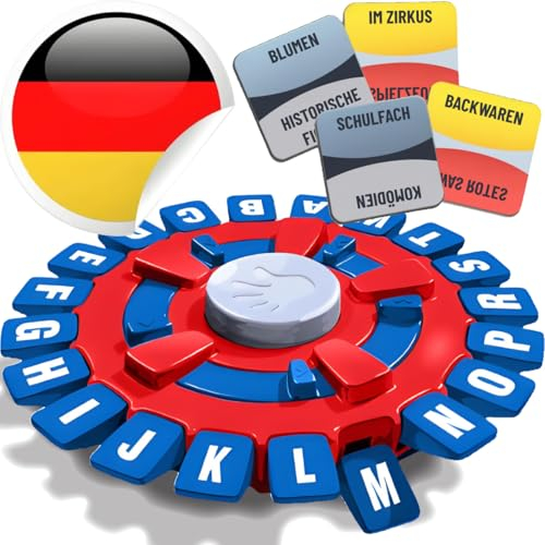 BLOOOK Wörter Sturm Spiel Deutsch,Thinking Words Spiel Deutsch,Brettspiele,Wortspiele für Erwachsene Kinder,Buchstaben Spiel (Blau Rot)