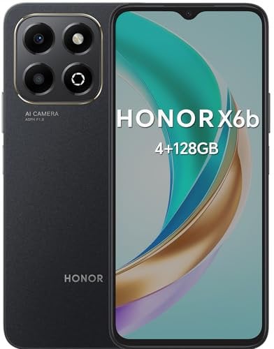 HONOR X6b Smartphone, Android Mobile Phones Without Contract (5200 mAh, 128GB/4GB, Android 14, 6,56 Zoll 90Hz Display, Octa-Core, 50+2MP, Dual SIM, NFC), Midnight Black