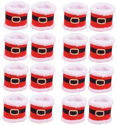 Alipis 16 STK Weihnachten Serviettenrollen-Set Santa Serviettenring Weihnachtsmann Serviettenring Tischserviette Jewerly Flauschige Serviettenhalter Praktischer Serviettenring Stoff