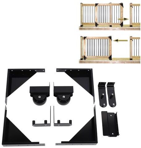 Anti Sag Gate Frame Kit, Heavy Duty Sliding Gate Kit with Wheels Gate Frame Fence Kit for Home Garden Driveway