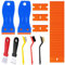 Plastic Scraper, 2PCS Plastic Scraper with 100 Plastic Blades, Plastic Razor Scraper Multipurpose Plastic Scraper Non-Scratch Scraper Tool Kits for Cleaning Labels and Decals