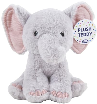 Eurowrap 8 Plush Elephant Teddy Bear Toy - Grey - Soft Plush Toy - Perfect for Children, Gifts, Birthdays, for Kids